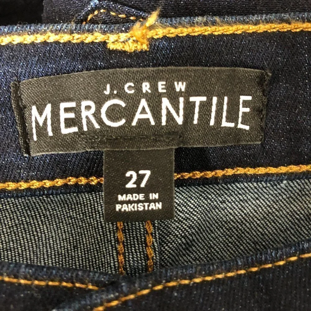NEW - J. CREW Mercantile Skinny Cropped Dark Wash Jeans - Size 27 Waist - Picture 3 of 4
